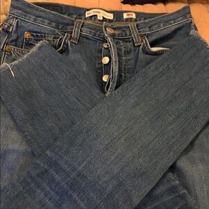 Re/Done Classic Blue Button-Fly Jeans